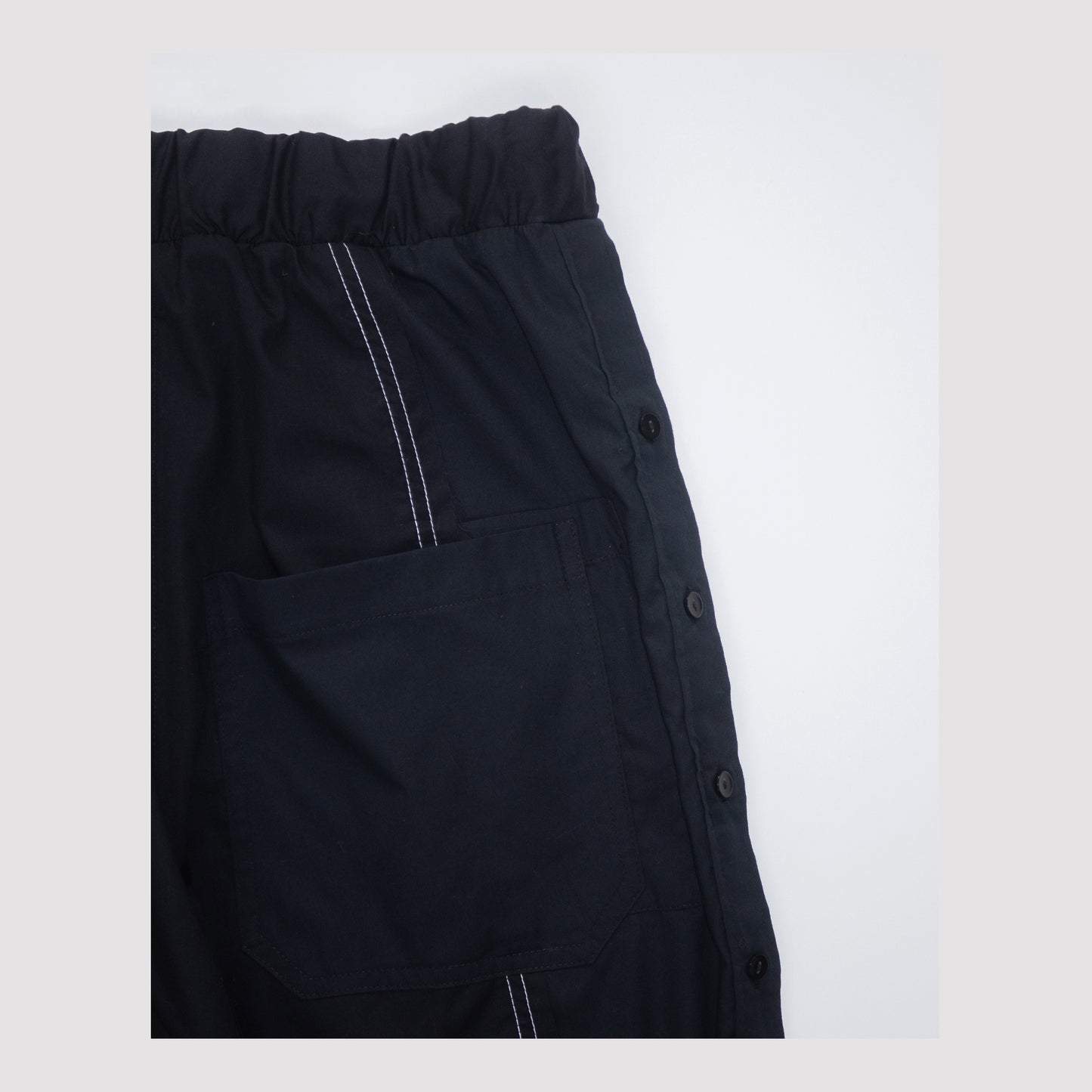 RECONSTRUCTED 1/1 PANELED SHIRT SHORTS 25B2-BLK