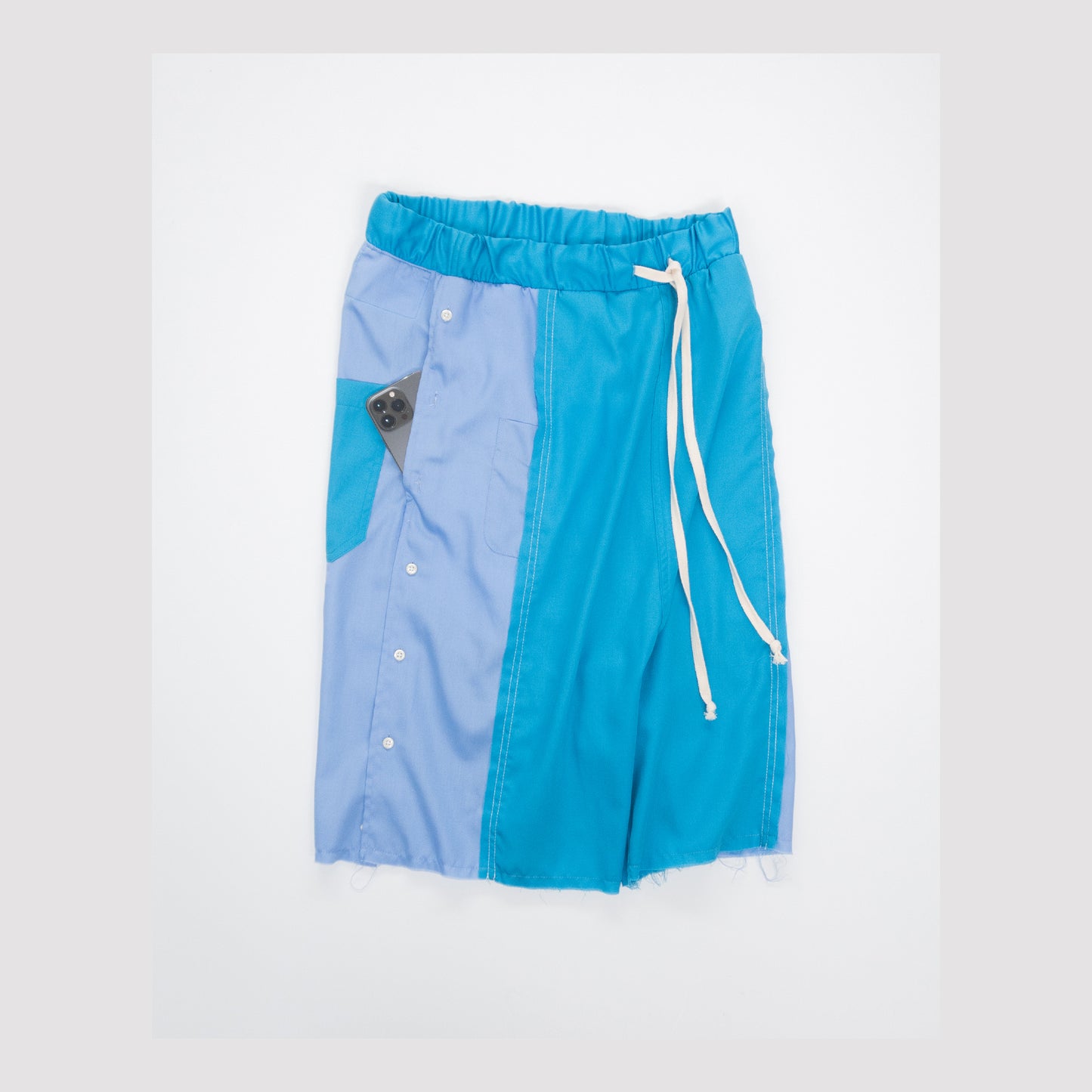 RECONSTRUCTED 1/1 PANELED SHIRT SHORTS 25B1-BLU