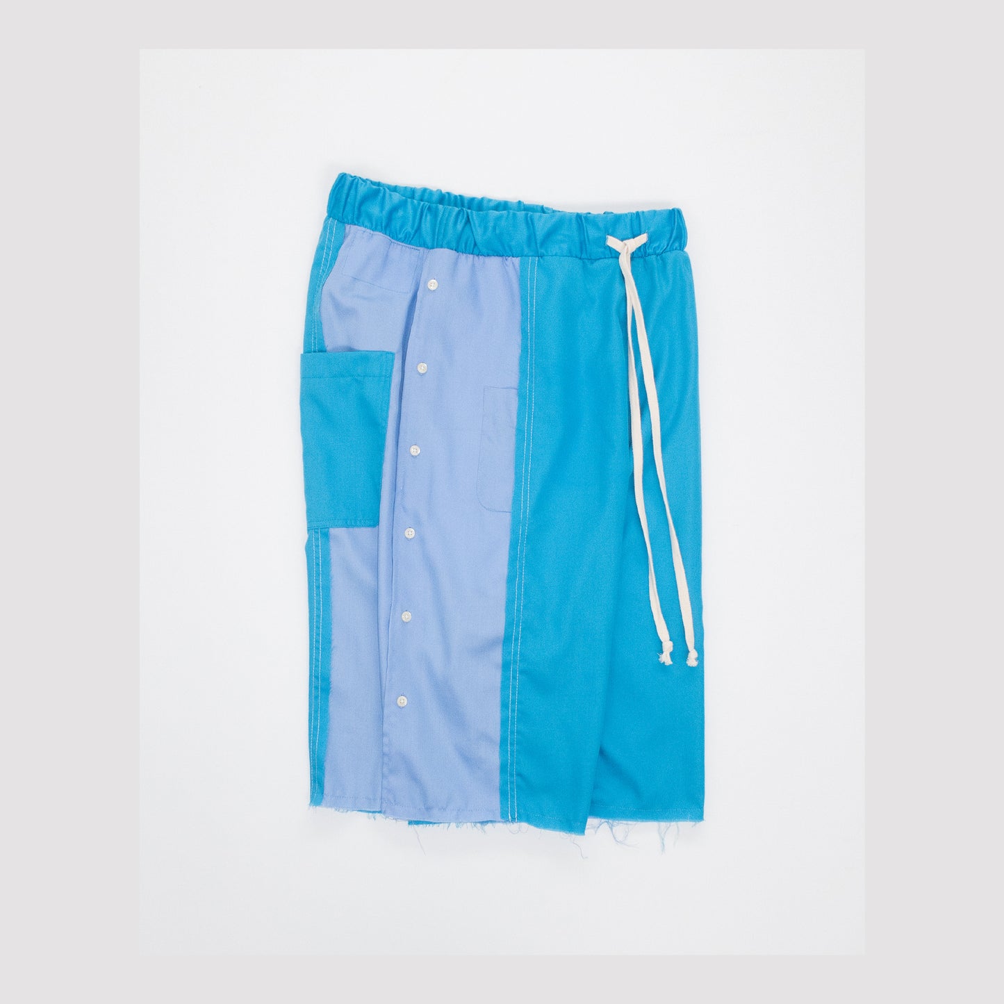 RECONSTRUCTED 1/1 PANELED SHIRT SHORTS 25B1-BLU