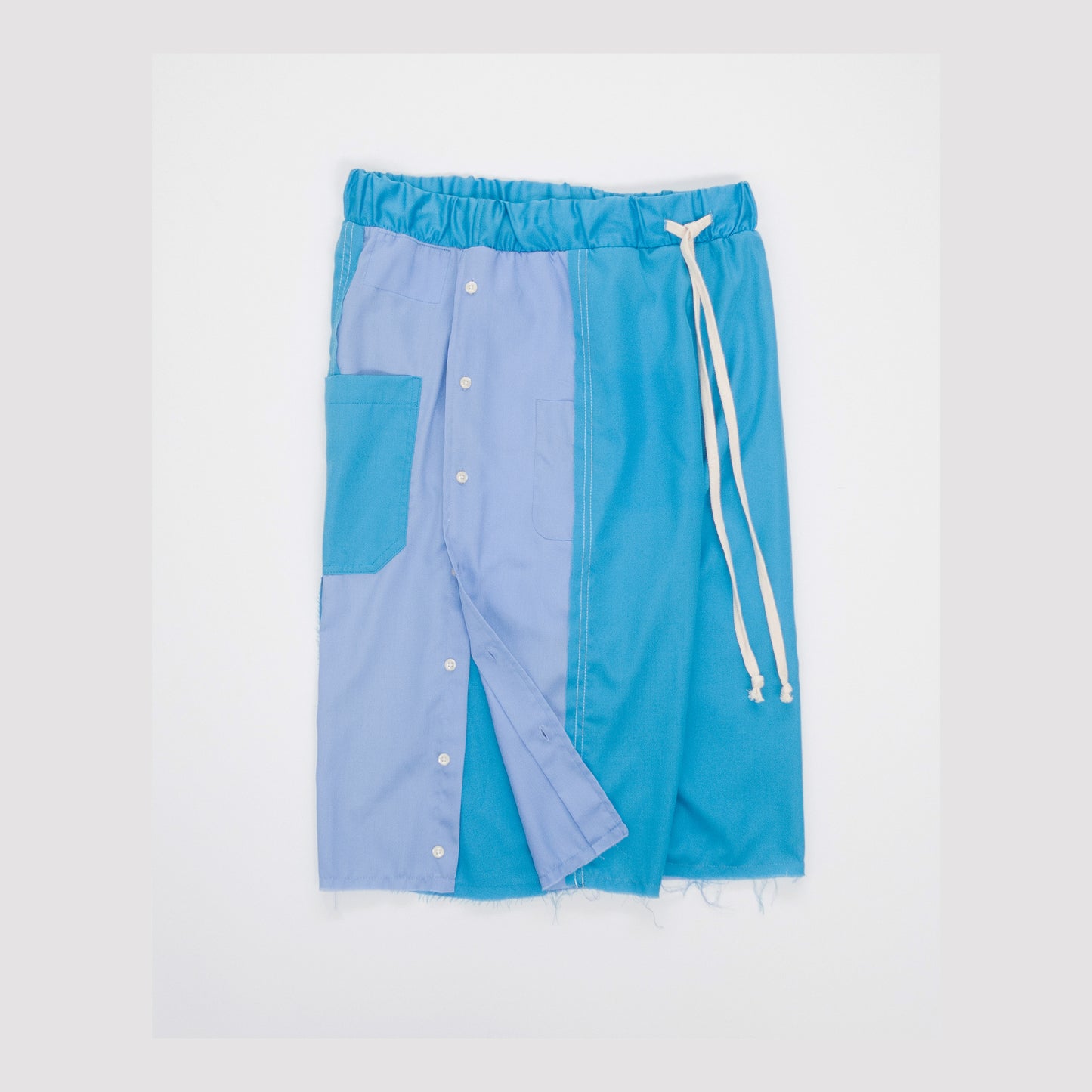 RECONSTRUCTED 1/1 PANELED SHIRT SHORTS 25B1-BLU