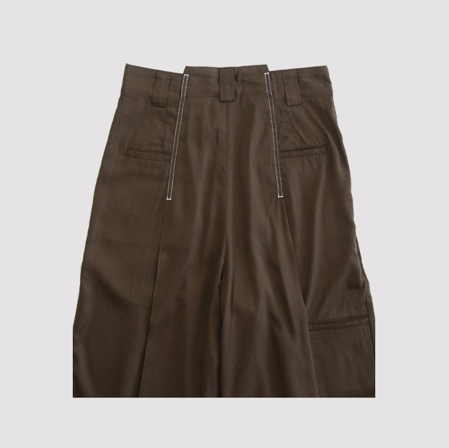 RECONSTRUCTED LOOSE WORK SHORTS DS-GREEN