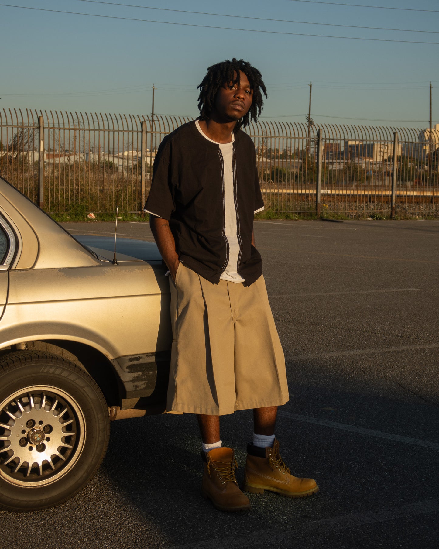 RECONSTRUCTED BAGGY WORK SHORTS