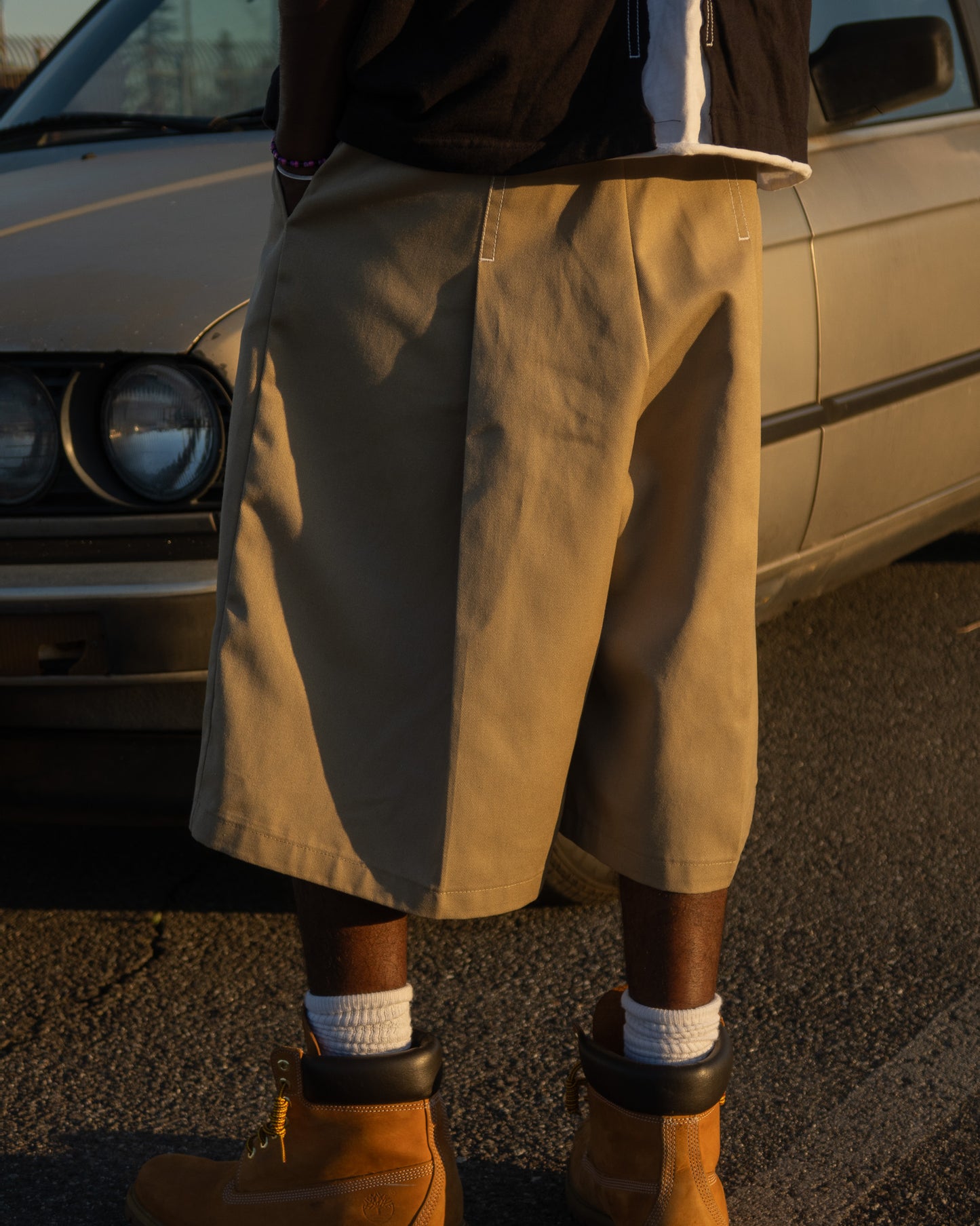RECONSTRUCTED BAGGY WORK SHORTS