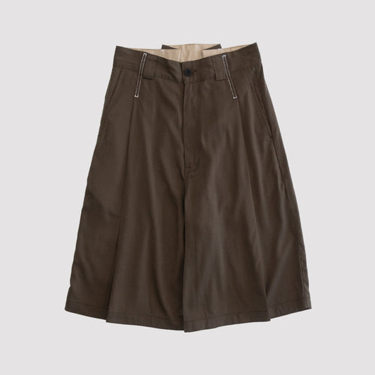 RECONSTRUCTED LOOSE WORK SHORTS DS-GREEN