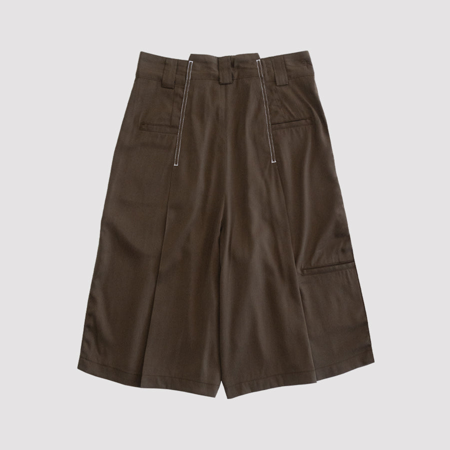 RECONSTRUCTED LOOSE WORK SHORTS DS-GREEN